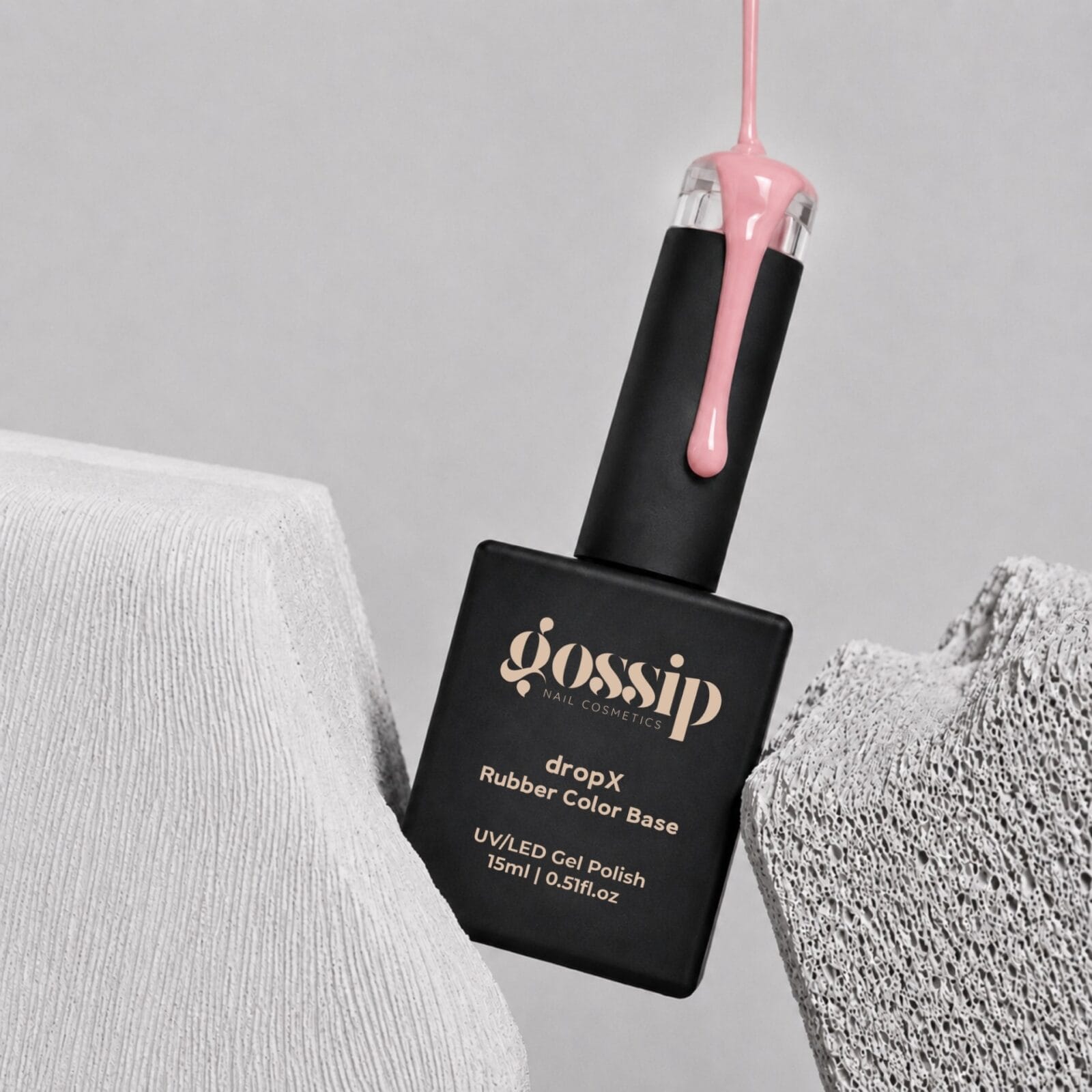 DropX Rubber Color Base - pink stardust 15ml